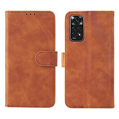 Coque Portefeuille Livre Cuir Etui Clapet L01Z pour Xiaomi Redmi Note 11 4G (2022) Marron