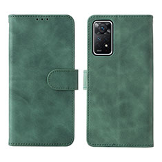 Coque Portefeuille Livre Cuir Etui Clapet L01Z pour Xiaomi Redmi Note 11 Pro 5G Vert