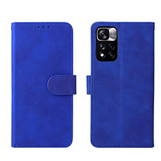 Coque Portefeuille Livre Cuir Etui Clapet L01Z pour Xiaomi Redmi Note 11T 5G Bleu