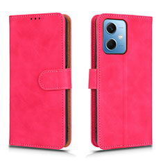 Coque Portefeuille Livre Cuir Etui Clapet L01Z pour Xiaomi Redmi Note 12 5G Rose Rouge