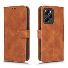 Coque Portefeuille Livre Cuir Etui Clapet L01Z pour Xiaomi Redmi Note 12 Pro Speed 5G Marron