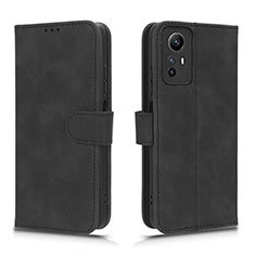 Coque Portefeuille Livre Cuir Etui Clapet L01Z pour Xiaomi Redmi Note 12S Noir