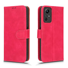 Coque Portefeuille Livre Cuir Etui Clapet L01Z pour Xiaomi Redmi Note 12S Rose Rouge