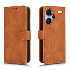 Coque Portefeuille Livre Cuir Etui Clapet L01Z pour Xiaomi Redmi Note 13 Pro+ Plus 5G Marron