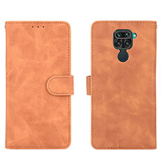 Coque Portefeuille Livre Cuir Etui Clapet L01Z pour Xiaomi Redmi Note 9 Marron