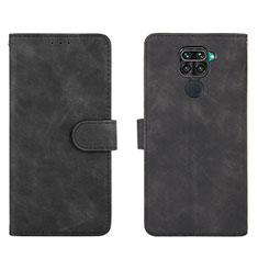 Coque Portefeuille Livre Cuir Etui Clapet L01Z pour Xiaomi Redmi Note 9 Noir