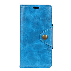 Coque Portefeuille Livre Cuir Etui Clapet L02 pour Alcatel 1 Bleu