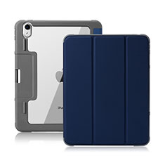 Coque Portefeuille Livre Cuir Etui Clapet L02 pour Apple iPad Air 10.9 (2020) Bleu Royal