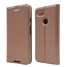 Coque Portefeuille Livre Cuir Etui Clapet L02 pour Google Pixel 3 Or Rose