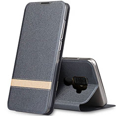 Coque Portefeuille Livre Cuir Etui Clapet L02 pour Huawei Nova 5z Gris