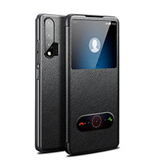 Coque Portefeuille Livre Cuir Etui Clapet L02 pour Huawei Nova 6 Noir
