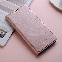 Coque Portefeuille Livre Cuir Etui Clapet L02 pour Huawei P Smart Pro (2019) Or Rose