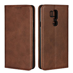 Coque Portefeuille Livre Cuir Etui Clapet L02 pour LG G7 Marron