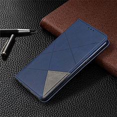 Coque Portefeuille Livre Cuir Etui Clapet L02 pour LG K61 Bleu