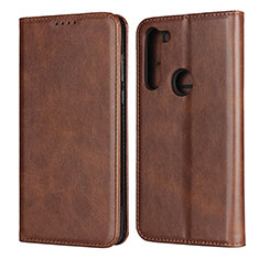 Coque Portefeuille Livre Cuir Etui Clapet L02 pour Motorola Moto G8 Power Marron