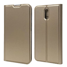 Coque Portefeuille Livre Cuir Etui Clapet L02 pour Nokia 2.3 Or