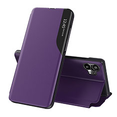 Coque Portefeuille Livre Cuir Etui Clapet L02 pour Nothing Phone 1 Violet