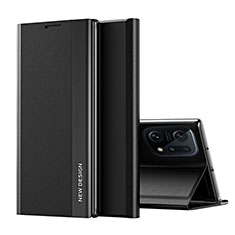 Coque Portefeuille Livre Cuir Etui Clapet L02 pour Oppo Find X5 Pro 5G Noir