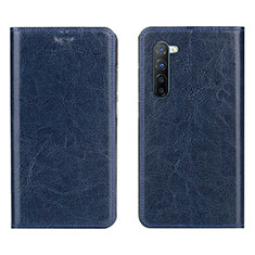 Coque Portefeuille Livre Cuir Etui Clapet L02 pour Oppo Reno3 Bleu