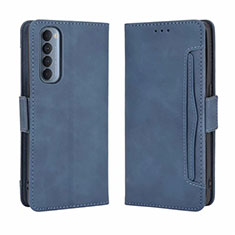 Coque Portefeuille Livre Cuir Etui Clapet L02 pour Oppo Reno4 Pro 4G Bleu