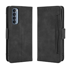 Coque Portefeuille Livre Cuir Etui Clapet L02 pour Oppo Reno4 Pro 4G Noir