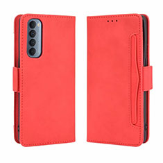 Coque Portefeuille Livre Cuir Etui Clapet L02 pour Oppo Reno4 Pro 4G Rouge