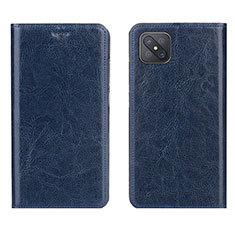 Coque Portefeuille Livre Cuir Etui Clapet L02 pour Oppo Reno4 Z 5G Bleu