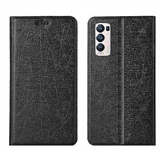 Coque Portefeuille Livre Cuir Etui Clapet L02 pour Oppo Reno5 Pro+ Plus 5G Noir