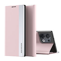 Coque Portefeuille Livre Cuir Etui Clapet L02 pour Oppo Reno8 Pro 5G Rose