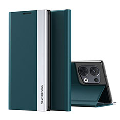 Coque Portefeuille Livre Cuir Etui Clapet L02 pour Oppo Reno8 Pro+ Plus 5G Vert