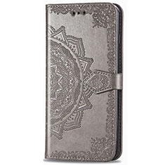 Coque Portefeuille Livre Cuir Etui Clapet L02 pour Realme C3 Gris