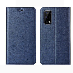 Coque Portefeuille Livre Cuir Etui Clapet L02 pour Realme Narzo 30 Pro 5G Bleu