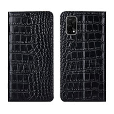 Coque Portefeuille Livre Cuir Etui Clapet L02 pour Realme Q2 Pro 5G Noir