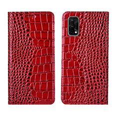 Coque Portefeuille Livre Cuir Etui Clapet L02 pour Realme Q2 Pro 5G Rouge