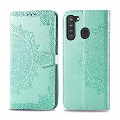 Coque Portefeuille Livre Cuir Etui Clapet L02 pour Samsung Galaxy A21 Pastel Vert