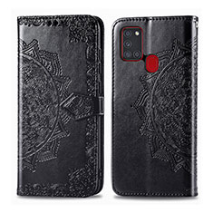 Coque Portefeuille Livre Cuir Etui Clapet L02 pour Samsung Galaxy A21s Noir