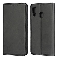 Coque Portefeuille Livre Cuir Etui Clapet L02 pour Samsung Galaxy A30 Noir