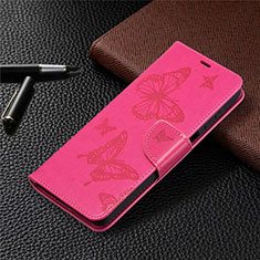 Coque Portefeuille Livre Cuir Etui Clapet L02 pour Samsung Galaxy F12 Rose Rouge