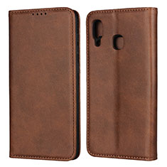 Coque Portefeuille Livre Cuir Etui Clapet L02 pour Samsung Galaxy M10S Marron