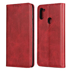 Coque Portefeuille Livre Cuir Etui Clapet L02 pour Samsung Galaxy M11 Rouge