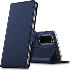 Coque Portefeuille Livre Cuir Etui Clapet L02 pour Samsung Galaxy S20 Plus Bleu