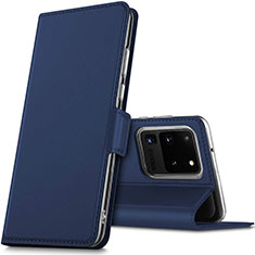 Coque Portefeuille Livre Cuir Etui Clapet L02 pour Samsung Galaxy S20 Ultra 5G Bleu