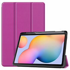 Coque Portefeuille Livre Cuir Etui Clapet L02 pour Samsung Galaxy Tab S6 Lite 4G 10.4 SM-P615 Violet