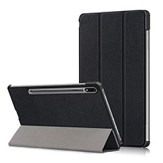 Coque Portefeuille Livre Cuir Etui Clapet L02 pour Samsung Galaxy Tab S7 4G 11 SM-T875 Noir