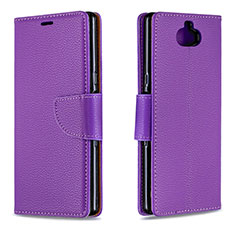 Coque Portefeuille Livre Cuir Etui Clapet L02 pour Sony Xperia 10 Plus Violet