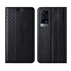 Coque Portefeuille Livre Cuir Etui Clapet L02 pour Vivo X60 Pro 5G Noir