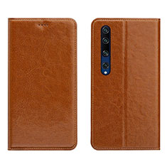 Coque Portefeuille Livre Cuir Etui Clapet L02 pour Xiaomi Mi 10 Orange