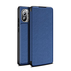 Coque Portefeuille Livre Cuir Etui Clapet L02 pour Xiaomi Mi 11 5G Bleu