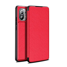 Coque Portefeuille Livre Cuir Etui Clapet L02 pour Xiaomi Mi 11 5G Rouge