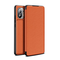 Coque Portefeuille Livre Cuir Etui Clapet L02 pour Xiaomi Mi 11 Lite 5G Marron